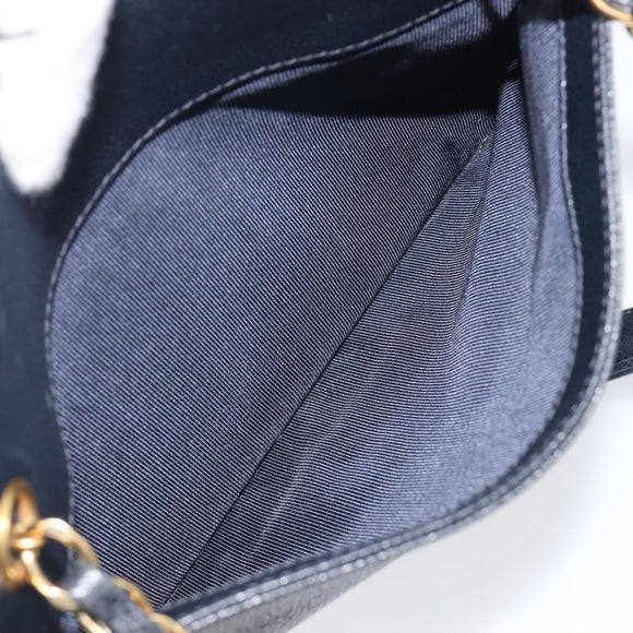 CHANEL Chain Shoulder Tote Bag Caviar Skin Black Gold Tone CC Auth 209618A