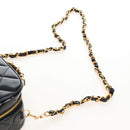 CHANEL Matelasse Vanity Chain Shoulder Bag Patent 2way Black CC Auth 209619A-14