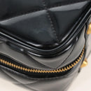 CHANEL Matelasse Vanity Chain Shoulder Bag Patent 2way Black CC Auth 209619A-17