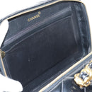 CHANEL Matelasse Vanity Chain Shoulder Bag Patent 2way Black CC Auth 209619A-28