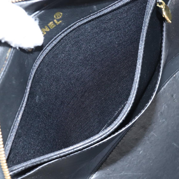 CHANEL Matelasse Vanity Chain Shoulder Bag Patent 2way Black CC Auth 209619A