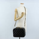CHANEL Matelasse Vanity Chain Shoulder Bag Patent 2way Black CC Auth 209619A-34