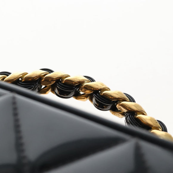 CHANEL Matelasse Vanity Chain Shoulder Bag Patent 2way Black CC Auth 209619A
