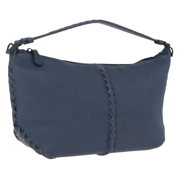 Bottega Veneta INTRECCIATO Shoulder Bag Leather Blue Auth 209621A