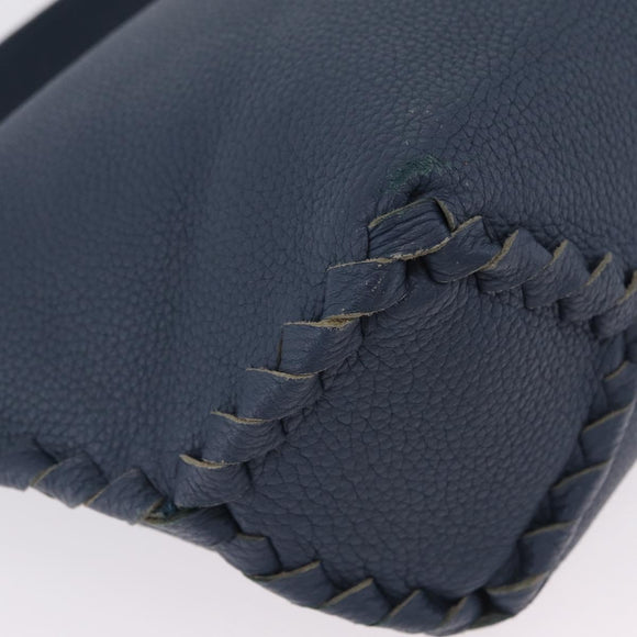 Bottega Veneta INTRECCIATO Shoulder Bag Leather Blue Auth 209621A