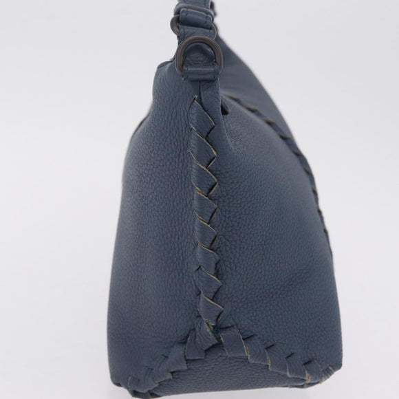 Bottega Veneta INTRECCIATO Shoulder Bag Leather Blue Auth 209621A