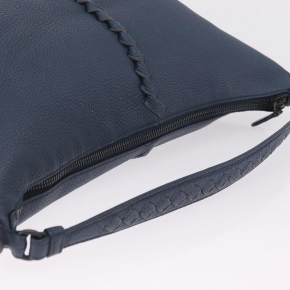 Bottega Veneta INTRECCIATO Shoulder Bag Leather Blue Auth 209621A