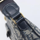 Christian Dior Trotter Canvas Saddle Shoulder Bag Navy Gold Tone Auth 209622V-17
