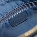 Christian Dior Trotter Canvas Saddle Shoulder Bag Navy Gold Tone Auth 209622V-19