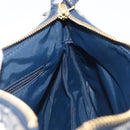 Christian Dior Trotter Canvas Saddle Shoulder Bag Navy Gold Tone Auth 209622V-21