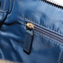 Christian Dior Trotter Canvas Saddle Shoulder Bag Navy Gold Tone Auth 209622V-23