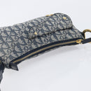 Christian Dior Trotter Canvas Saddle Shoulder Bag Navy Gold Tone Auth 209622V-6