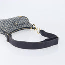 Christian Dior Trotter Canvas Saddle Shoulder Bag Navy Gold Tone Auth 209622V-7