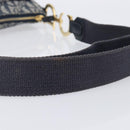 Christian Dior Trotter Canvas Saddle Shoulder Bag Navy Gold Tone Auth 209622V-8
