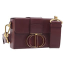 Christian Dior 30 Montaigne Shoulder Bag Leather Bordeaux Gold Auth 209624SAM-1