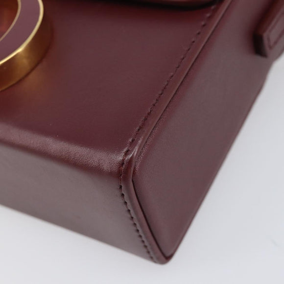 Christian Dior 30 Montaigne Shoulder Bag Leather Bordeaux Gold Auth 209624SAM