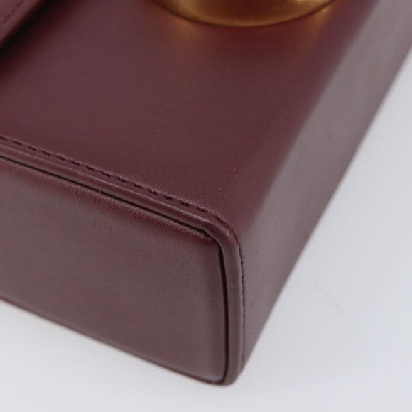 Christian Dior 30 Montaigne Shoulder Bag Leather Bordeaux Gold Auth 209624SAM
