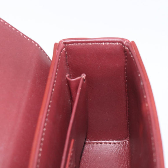 Christian Dior 30 Montaigne Shoulder Bag Leather Bordeaux Gold Auth 209624SAM