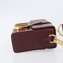 Christian Dior 30 Montaigne Shoulder Bag Leather Bordeaux Gold Auth 209624SAM-4