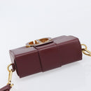 Christian Dior 30 Montaigne Shoulder Bag Leather Bordeaux Gold Auth 209624SAM-6