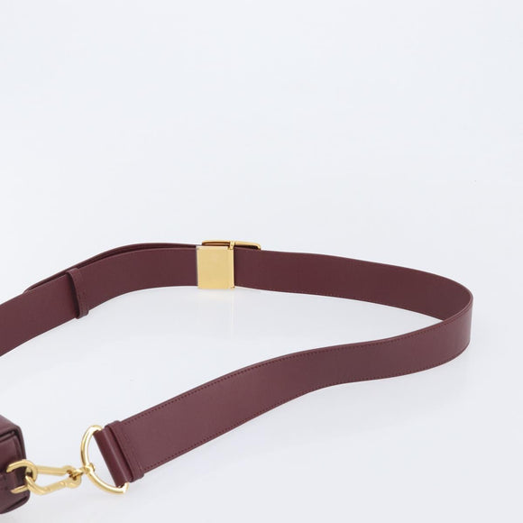 Christian Dior 30 Montaigne Shoulder Bag Leather Bordeaux Gold Auth 209624SAM