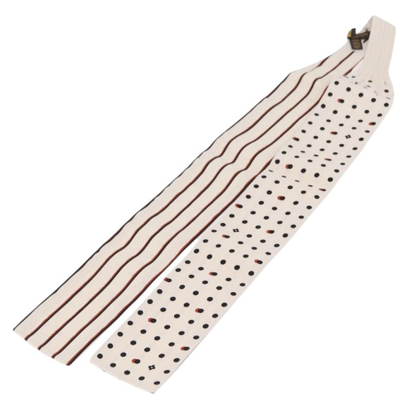 LOUIS VUITTON Scarf Rayon White Black MP0604 LV Auth 209627