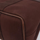 HERMES Valparaiso PM Hand Bag Canvas Brown Silver Auth 209635V-12