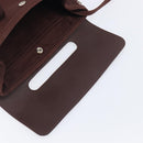 HERMES Valparaiso PM Hand Bag Canvas Brown Silver Auth 209635V-14