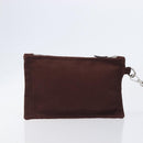 HERMES Valparaiso PM Hand Bag Canvas Brown Silver Auth 209635V-22
