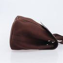 HERMES Valparaiso PM Hand Bag Canvas Brown Silver Auth 209635V-4