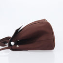 HERMES Valparaiso PM Hand Bag Canvas Brown Silver Auth 209635V-5