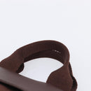 HERMES Valparaiso PM Hand Bag Canvas Brown Silver Auth 209635V-8