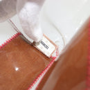 CHANEL Tote Bag Suede Beige Red CC Auth 209637A-18