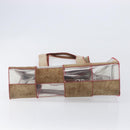 CHANEL Tote Bag Suede Beige Red CC Auth 209637A-9