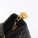 Christian Dior Canage Lady Dior Hand Bag Lamb Skin Dark Brown Gold Auth 209640V-17