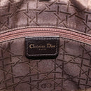 Christian Dior Canage Lady Dior Hand Bag Lamb Skin Dark Brown Gold Auth 209640V-20