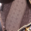 Christian Dior Canage Lady Dior Hand Bag Lamb Skin Dark Brown Gold Auth 209640V-21