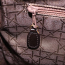 Christian Dior Canage Lady Dior Hand Bag Lamb Skin Dark Brown Gold Auth 209640V-24