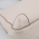 CHANEL Hand Bag Leather Ivory Silver CC Auth 209642V-12