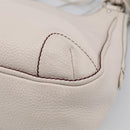 CHANEL Hand Bag Leather Ivory Silver CC Auth 209642V-13