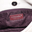CHANEL Hand Bag Leather Ivory Silver CC Auth 209642V-18