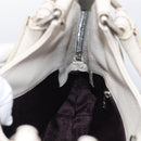 CHANEL Hand Bag Leather Ivory Silver CC Auth 209642V-21