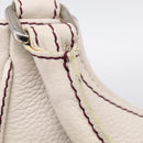 CHANEL Hand Bag Leather Ivory Silver CC Auth 209642V-25