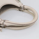 CHANEL Hand Bag Leather Ivory Silver CC Auth 209642V-7