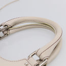 CHANEL Hand Bag Leather Ivory Silver CC Auth 209642V-8