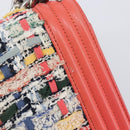 CHANEL Boy Chanel Chain Shoulder Bag Leather Tweed Multicolor CC Auth 209643SAM-18