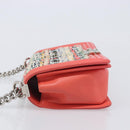 CHANEL Boy Chanel Chain Shoulder Bag Leather Tweed Multicolor CC Auth 209643SAM-5