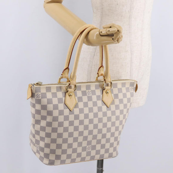 LOUIS VUITTON Damier Azur Saleya PM Tote Bag N51186 LV Auth 209650