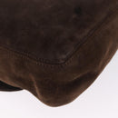 CHANEL Shoulder Bag Suede Brown CC Auth 209651A-12
