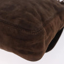 CHANEL Shoulder Bag Suede Brown CC Auth 209651A-13